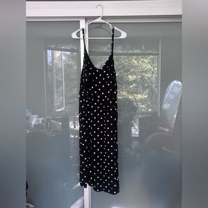 Old Navy Black and White Polka Dot Midi Dress- Size XXL